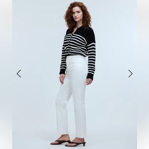 Madewell the perfect vintage crop Jean in white cream size 28 raw hem EUC